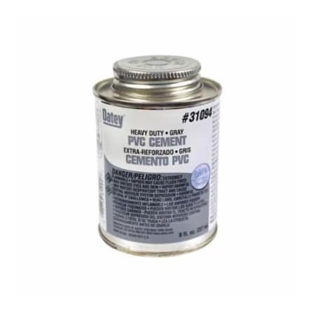 Oatey PVC Cement, Heavy Duty Low VOC, 4 oz, Liquid, Gray, Solvent 31093